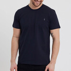 Set of 5 // Crewneck Regular Fit T-Shirts // Black + White + Indigo + Gray + Dark Gray (S)