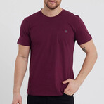 Set of 5 // Crewneck Regular Fit T-Shirts // Navy + Burgundy + Olive + White + Black (M)