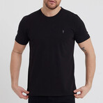 Set of 5 // Crewneck Regular Fit T-Shirts // Black (S)