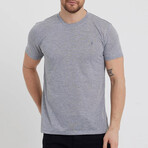 Set of 5 // Crewneck Regular Fit T-Shirts // Gray +Indigo + Red + Black + White (M)