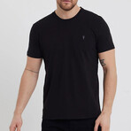 Set of 5 // Crewneck Regular Fit T-Shirts // Black (M)