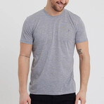 Set of 5 // Crewneck Regular Fit T-Shirts // Gray + Indigo + Green + White + Black (M)