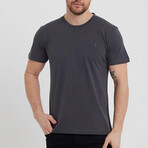 Set of 5 // Crewneck Regular Fit T-Shirts // Black + White + Indigo + Gray + Dark Gray (M)