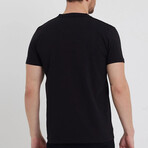 Set of 5 // Crewneck Regular Fit T-Shirts // Black (XL)