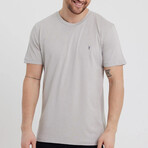 Set of 5 // Crewneck Regular Fit T-Shirts // Black + Navy + Olive + Gray + White (L)