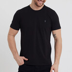 Set of 5 // Crewneck Regular Fit T-Shirts // Black (S)