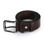 Men's Genuine Real Denim Leather Belt // Brown 112524 (125)