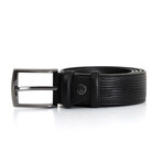 Men's Genuine Real Classic Leather Belt // Black 112527 (105)