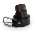 Men's Genuine Real Denim Leather Belt // Brown 112525 (135)