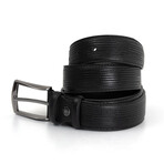 Men's Genuine Real Classic Leather Belt // Black 112527 (120)