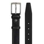 Men's Genuine Real Classic Leather Belt // Black 112527 (105)