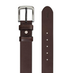 Men's Genuine Real Denim Leather Belt // Brown 112524 (115)