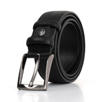 Men's Genuine Real Classic Leather Belt // Black 112527 (105)