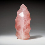 Polished Rose Quartz Flame Freeform From Brazil