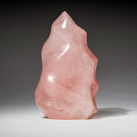 Polished Rose Quartz Flame Freeform From Brazil