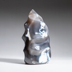 Genuine Polished Blue Chalcedony Orca Stone Flame Freeform