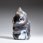 Genuine Polished Blue Chalcedony Orca Stone Flame Freeform