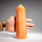 Genuine Polished Orange Selenite Point from Morocco