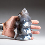 Genuine Polished Blue Chalcedony Orca Stone Flame Freeform