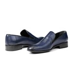 Genuine Leather Men's Classic Shoes // Alligator // Navy Blue (Euro: 42)