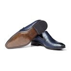 Genuine Leather Men's Classic Shoes // Alligator // Navy Blue (Euro: 42)