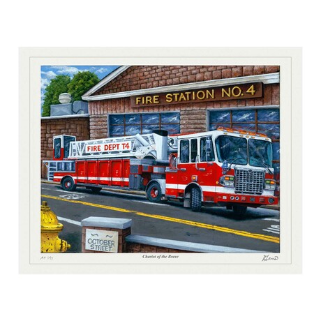 "Chariot of the Brave" Fire Truck Art Print by Ryan Lewis // Ltd Ed /77