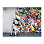 Banksy: Behind The Curtain // Wrapped Canvas Print