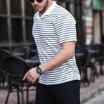 Polo V-Neck Knitted T-Shirt // Gray (XL)