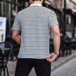 Polo V-Neck Knitted T-Shirt // Black (XL)