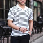 Polo V-Neck Knitted T-Shirt // Gray (XL)