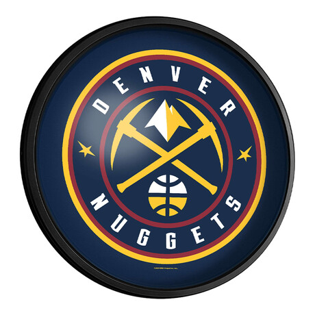 Denver Nuggets //  Round Slimline Lighted Wall Sign