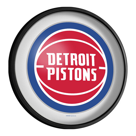 Detroit Pistons //  Round Slimline Lighted Wall Sign
