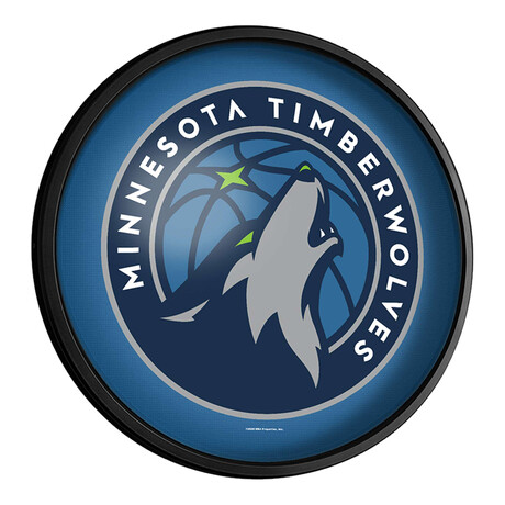 Minnesota Timberwolves //  Round Slimline Lighted Wall Sign