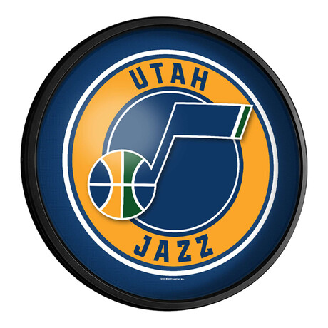 Utah Jazz //  Round Slimline Lighted Wall Sign