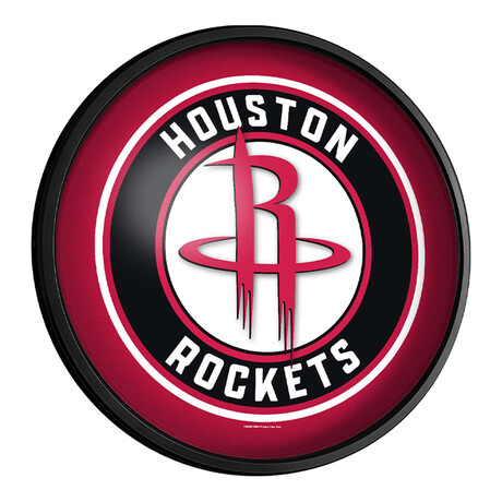 Houston Rockets //  Round Slimline Lighted Wall Sign