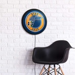 Utah Jazz //  Round Slimline Lighted Wall Sign