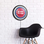 Detroit Pistons //  Round Slimline Lighted Wall Sign