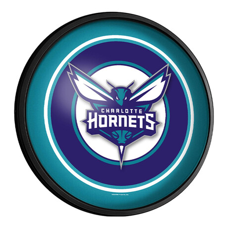 Charlotte Hornets //  Round Slimline Lighted Wall Sign