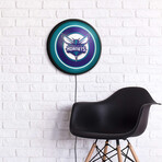 Charlotte Hornets //  Round Slimline Lighted Wall Sign