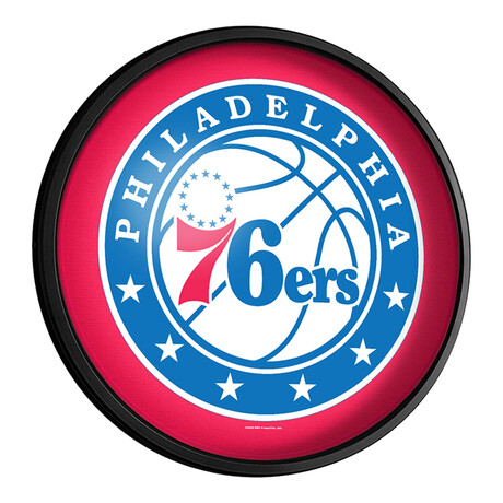 Philadelphia 76ers //  Round Slimline Lighted Wall Sign