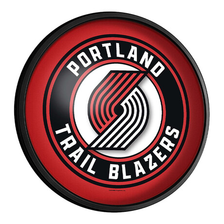 Portland Trail Blazers //  Round Slimline Lighted Wall Sign