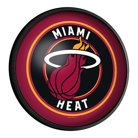 Miami Heat //  Round Slimline Lighted Wall Sign