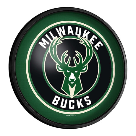 Milwaukee Bucks //  Round Slimline Lighted Wall Sign