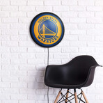 Golden State Warriors //  Round Slimline Lighted Wall Sign