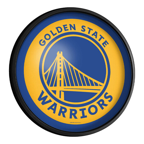 Golden State Warriors //  Round Slimline Lighted Wall Sign