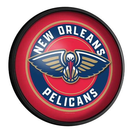 New Orleans Pelicans //  Round Slimline Lighted Wall Sign