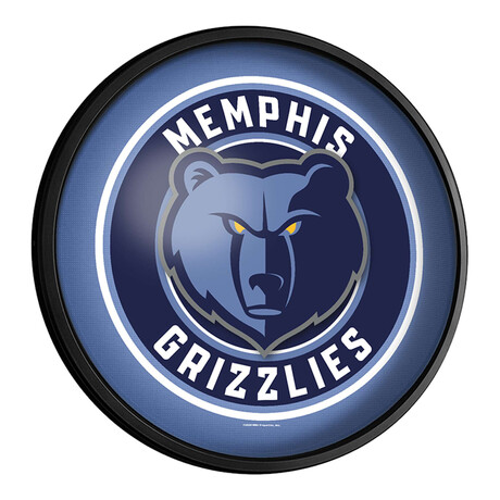 Memphis Grizzlies //  Round Slimline Lighted Wall Sign