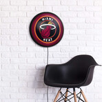 Miami Heat //  Round Slimline Lighted Wall Sign
