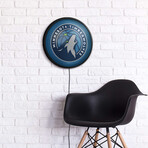 Minnesota Timberwolves //  Round Slimline Lighted Wall Sign