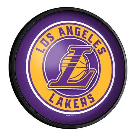 Los Angeles Lakers //  Round Slimline Lighted Wall Sign